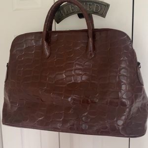 Faux crocodile travel bag